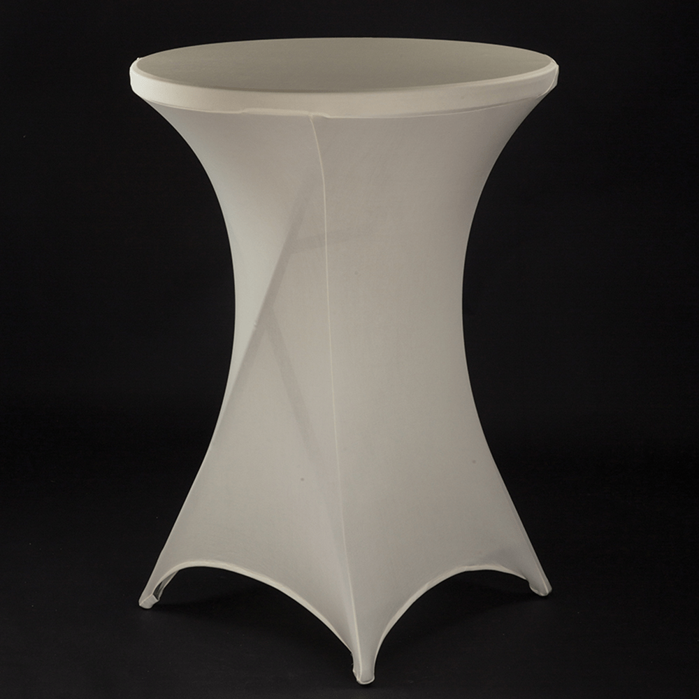 Ivory spandex cocktail tablecloth, cocktail tablecloths, cocktail party